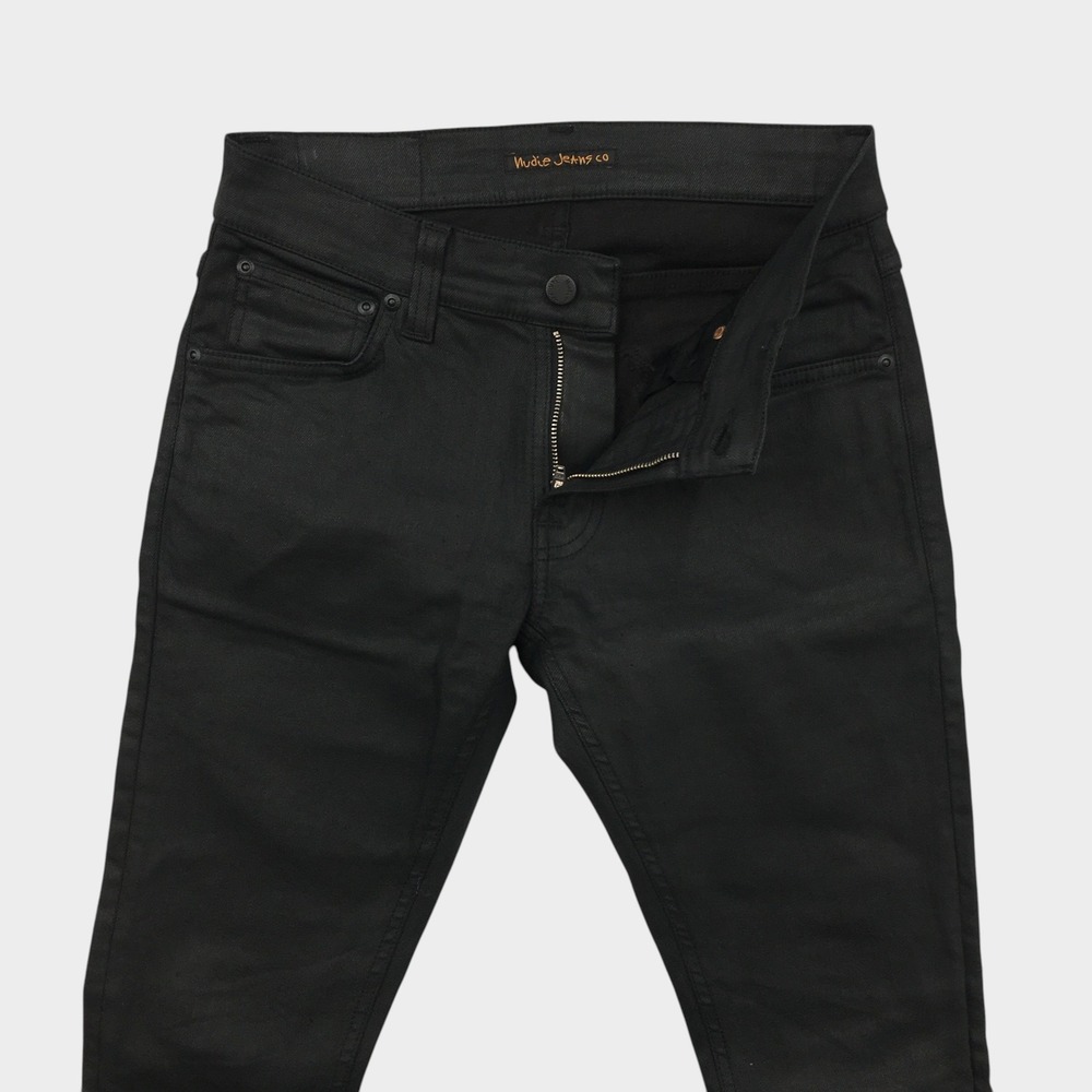 Nudie Jeans Co Tight‎ Terry Painted Black Skinny Stretch Jeans Mens 29x30